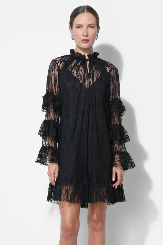 Lorena Lace Ruffled Shift Dress