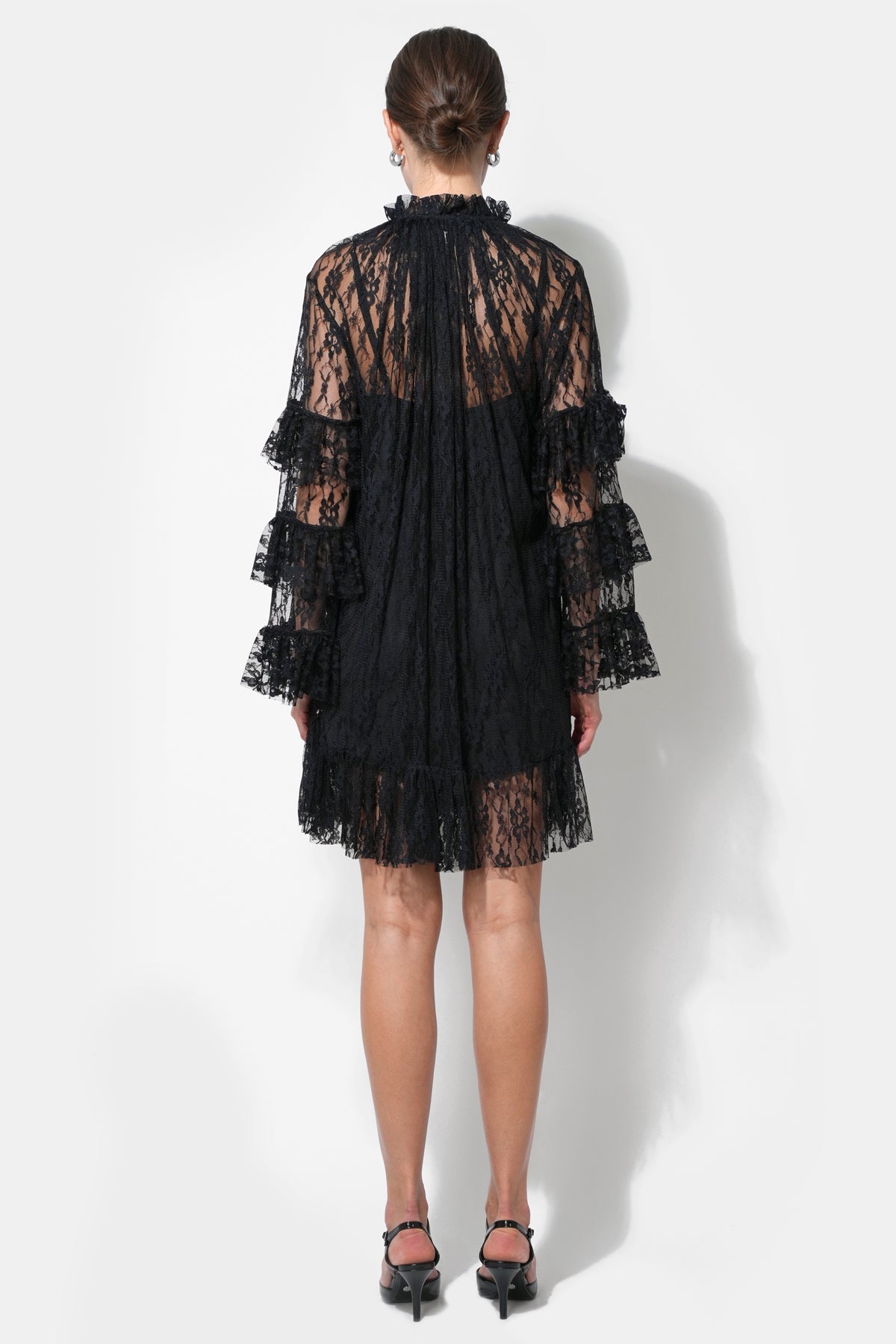 Lorena Lace Ruffled Shift Dress