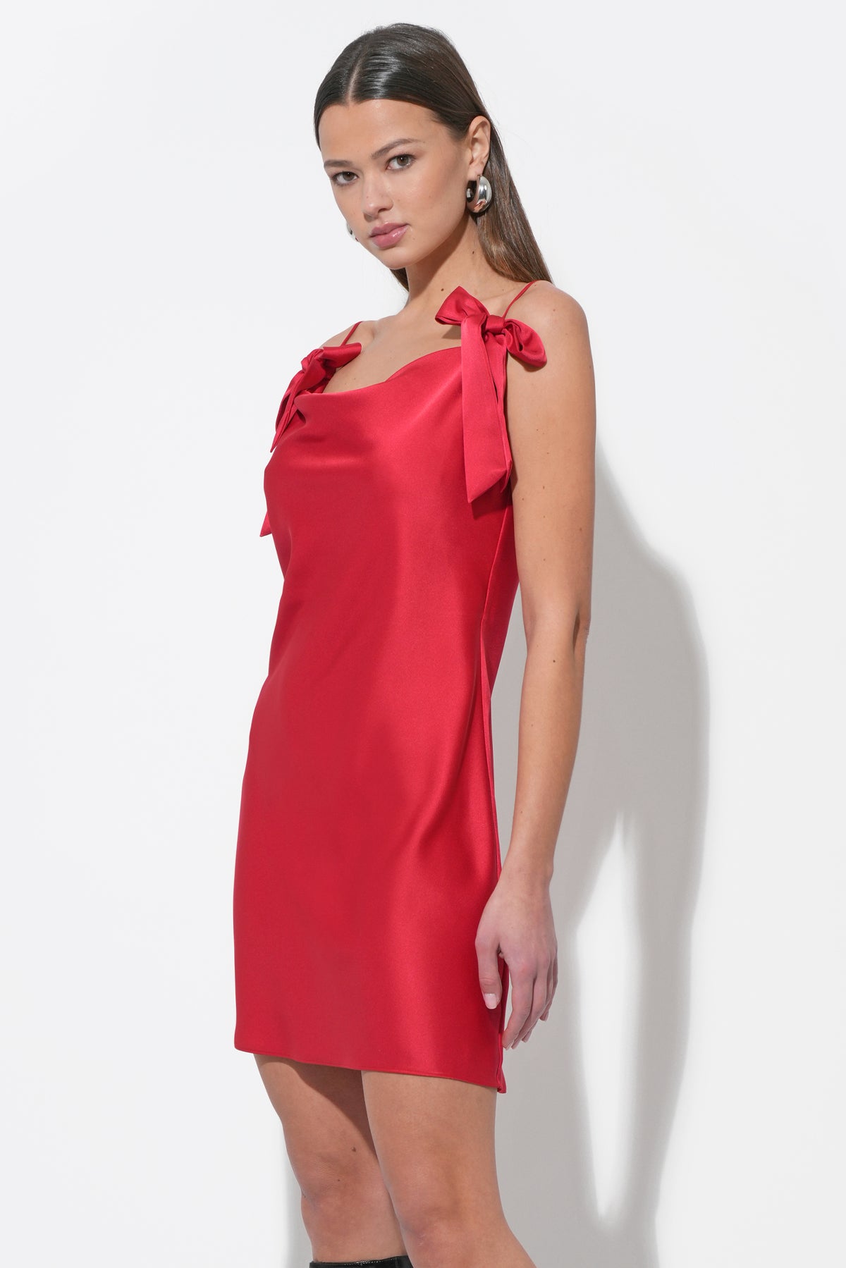 Kia Satin Mini Dress with Bows