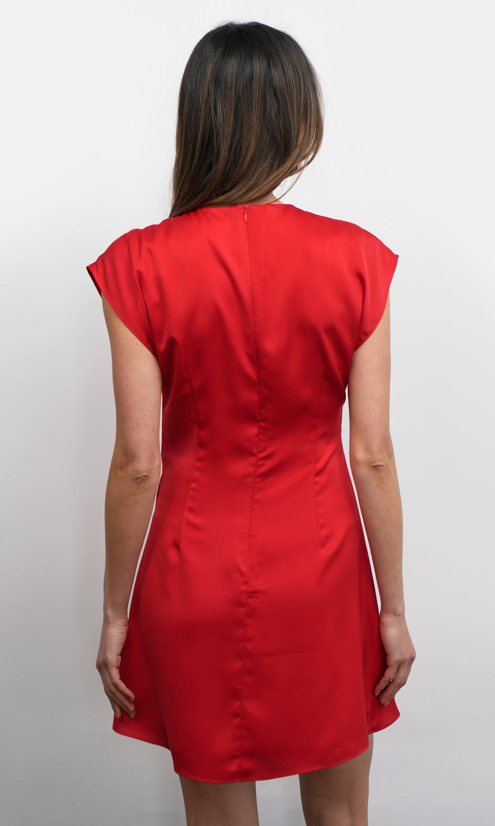 Watson Dolman Sleeve Satin Side Twist Mini Dress