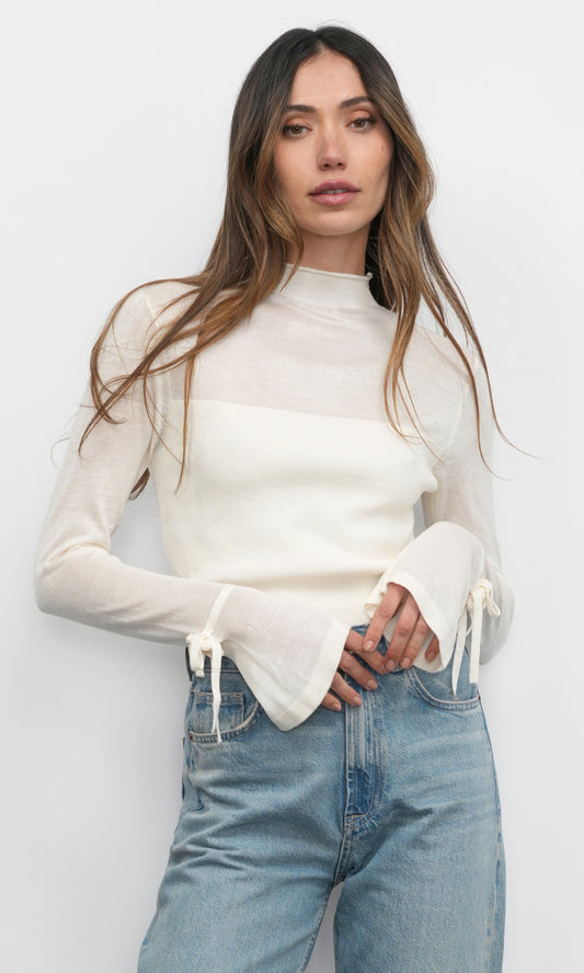 Valerie Sheer Yoke Knit w/ Florette Cuffs