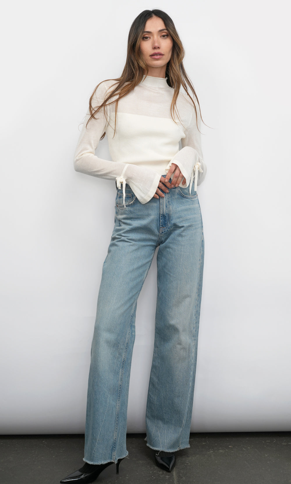 Valerie Sheer Yoke Knit w/ Florette Cuffs
