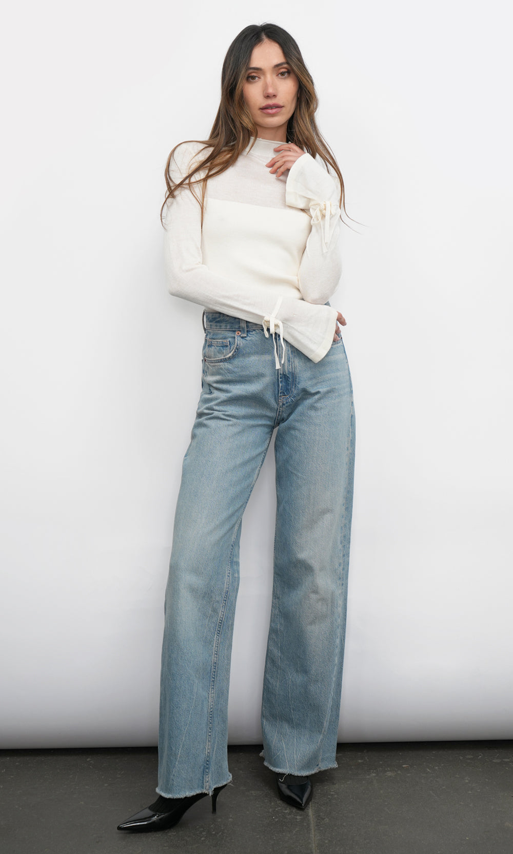 Valerie Sheer Yoke Knit w/ Florette Cuffs