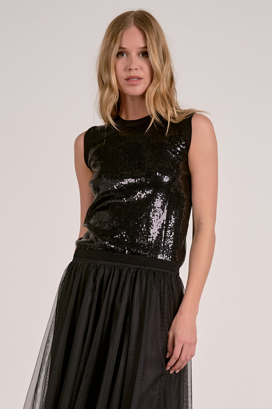 Black Sequin Top