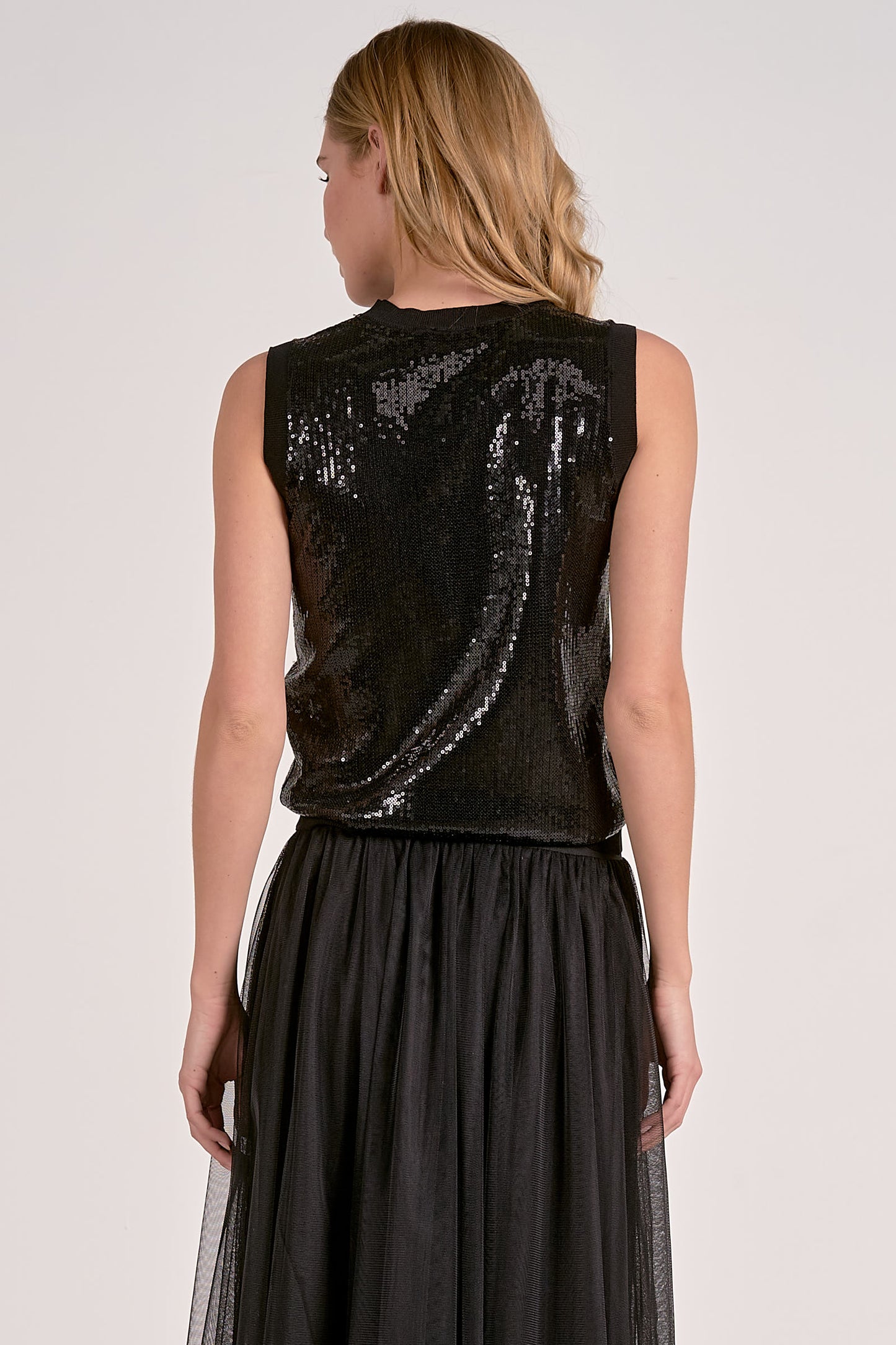 Black Sequin Top