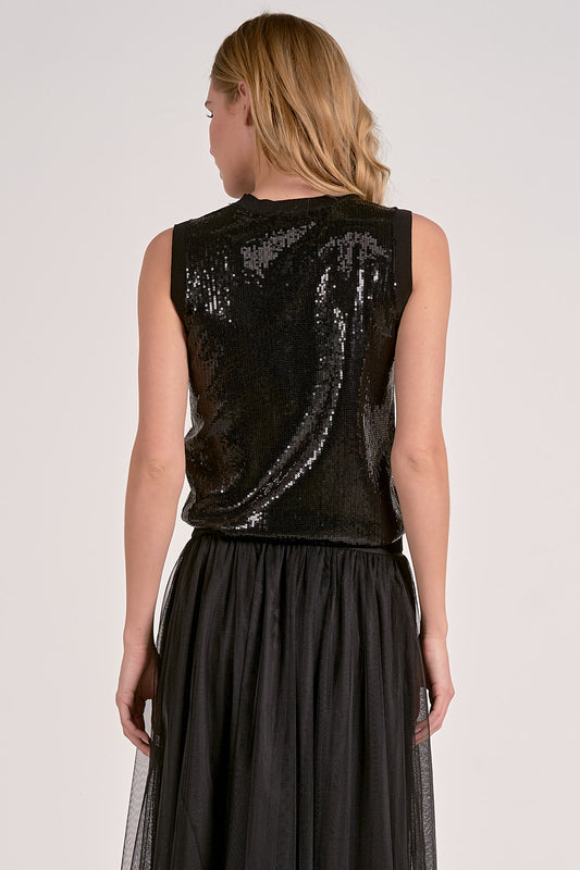 Black Sequin Top