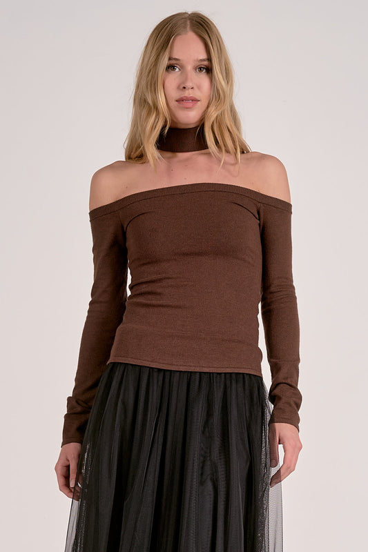 Choker neck sweater