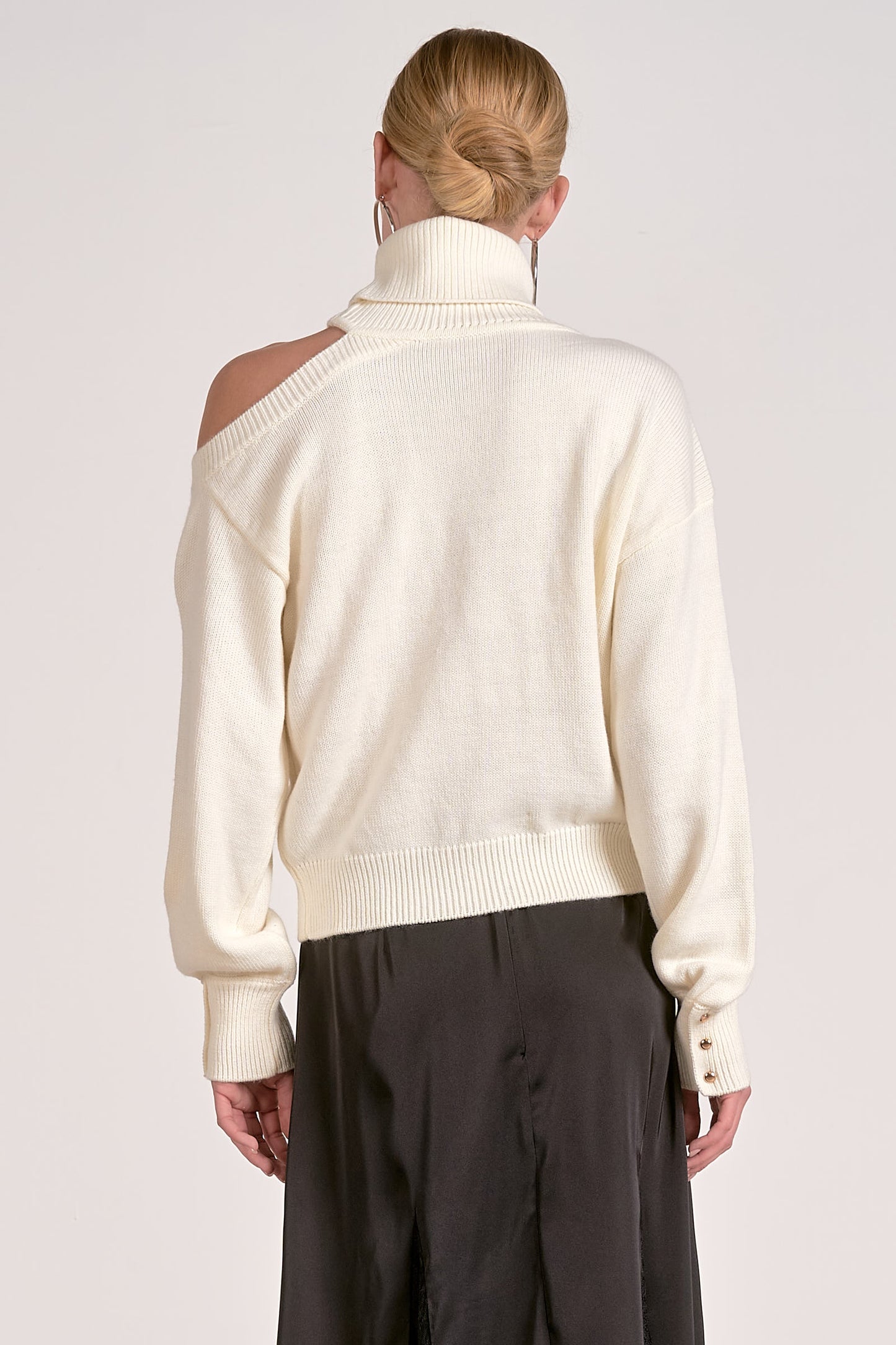 Cream open shoulder sweater